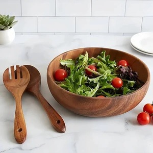 Handcrafted Bamboo Bowl Polished <b>Modern</b> Eco-Friendly Non-Toxic Durable Handmade for <b>Kitchen</b> Dining Table Wedding Home Use - Product Image 1