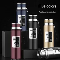 Botol Air Stainless Steel 316 Kapasitas Besar 1000ml untuk Outdoor, Pelajar, Portabel, Mobil, Termos Isolasi untuk Minuman Panas dan Dingin