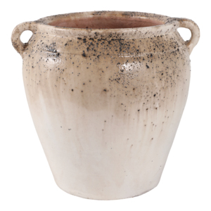 Vaso in terracotta rustico testurizzato con manici per decorare soggiorno, camera da letto e ufficio - Product Image 1