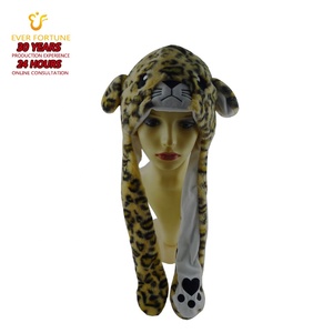Set di guanti con <span class=keywords><strong>cappuccio</strong></span> e <span class=keywords><strong>sciarpa</strong></span> con animali in pelliccia fazu pelosa, soffice cappello invernale con motivo di tigre, <span class=keywords><strong>sciarpa</strong></span> e guanti per zampe