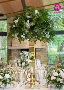 <span class=keywords><strong>Support</strong></span> de fleurs à base carrée à dessus rond <span class=keywords><strong>support</strong></span> de fleurs en métal à colonne droite <span class=keywords><strong>pour</strong></span> les arrangements de bureau de fête intérieure - Product Image 3