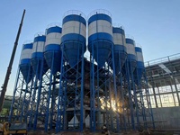 Silo de stockage de ciment et de poudre d'acier de type boulonné, contrôlé par PLC, 50-100 tonnes, avec moteur/engin de pesage pour un stockage de ciment à haute efficacité