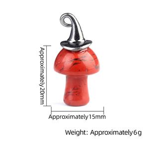 Cristal natural ágata amatista piedras preciosas semipreciosas talladas sombrero hongo colgante DIY accesorios para Navidad magia - Product Image 5