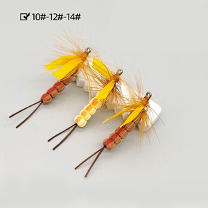 15,6mm amarillo marrón espuma escarabajos mosca barquero tolva pesca con mosca moscas secas espuma flotante Señuelos <span class=keywords><strong>de</strong></span> Pesca trucha lubina Pearch - Product Image 5