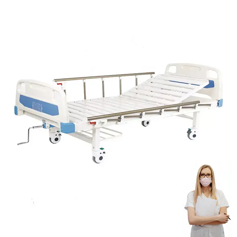 병원 간호 침대 수동 2 크랭크 의료 장비 다기능 ICU 환자 전기 병원 침대