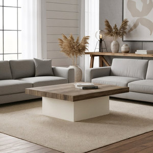 Kainice cổ phong cách Kết cấu bằng đá cẩm thạch gỗ Cube đánh bóng bề mặt cổ điển bàn trà phòng khách trang trí bàn cà phê - Product Image 4