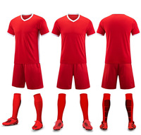 Setelan Jersey dan Celana Pendek Tim Sepak Bola Anak Custom, Kaos Lengan Pendek Dry Fit Unisex, Setelan Training Sepak Bola, Pakaian Olahraga untuk Anak-Anak