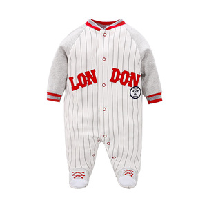Ropa para Recién Nacidos, Moda Infantil, 100% Algodón, Estilo Béisbol, Mameluco para Bebé - Product Image 2