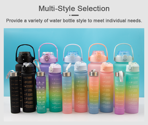 Lot de 3 Bouteilles d'Eau en Plastique Personnalisables de Haute Qualité avec Logo, 2000ml/900ml/300ml, et Autocollants Amusants pour Enfants (480ml) - Product Image 3
