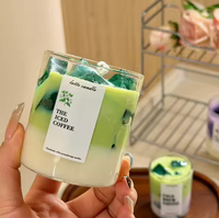 Bougie d'aromathérapie au café glacé - Bougie parfumée en forme de boisson superposée pour la décoration intérieure et les cadeaux - Produit très vendu sur le marché
