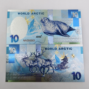 Custom Free Design Plastic Card Arctic Animals Souvenir Silver Foil Plated <strong>Banknote</strong> - Product Image 3