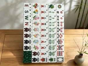 Jeu <span class=keywords><strong>de</strong></span> Mahjong Américain <span class=keywords><strong>en</strong></span> Acrylique Vert Jade, 152 Tuiles, Écologique, Résistant à l'Eau, Compatible <span class=keywords><strong>Table</strong></span> Automatique, Portable, Divertissement - Product Image 4