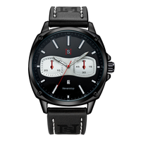 Montre de tableau de bord de voiture NS Never Stop N925 au design unique, style cadran de montre, quartz, cuir, pour hommes, affichage de la date, étanche 30M