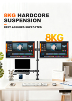 Support de bureau pour trois moniteurs réglable, support articulé à 3 bras, acier allié, compatibilité 27 pouces, fixation par pince en C, inclinaison à 90 degrés