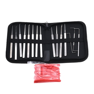 Canvas Packing 12 Pieces Red Silicone <strong>Sleeve</strong> Handle <strong>Lock</strong> Pick Set