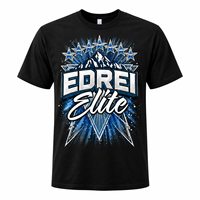 Kaos Tim Cheerleading Custom Unisex Lengan Pendek Kerah Bulat Sablon Grafis untuk Kompetisi Cheer Warna Hitam Logo Dapat Disesuaikan