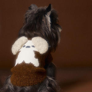 סוודר לכלב עם דוגמת אוזניים תלת-ממדית, עשוי צמר+אקריליק+פוליאסטר, נושם, רך, עם שרוולים קצרים - Product Image 5