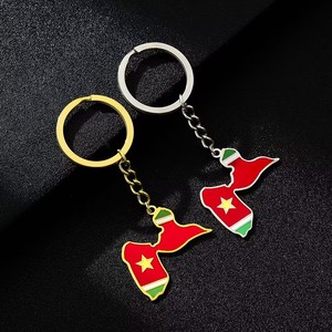 Porte-clés Île <span class=keywords><strong>de</strong></span> <span class=keywords><strong>la</strong></span> <span class=keywords><strong>Guadeloupe</strong></span> en émail et acier inoxydable, pendentif carte du drapeau français, breloque ethnique pour sac, souvenir des Caraïbes, cadeau - Product Image 3