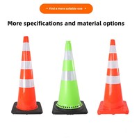 Cône de signalisation routière en PVC résistant aux écrasements, à rotation 360 degrés, avec réflectivité prismatique haute intensité et protection IP67