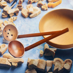 Mutoulao Handcrafted Eco-Friendly Wooden Ladle Long Handle for Ramen Soup Hot Pot Morden Luxury Design for <b>Kitchen</b> <b>Camping</b> Use - Product Image 3