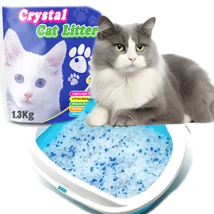Großhandel 6-8mm OEM Haustier Reinigung blau Silizium-Gel Katzensand 3,8l staubfrei Kristall Katzenklo Arena für Katzen