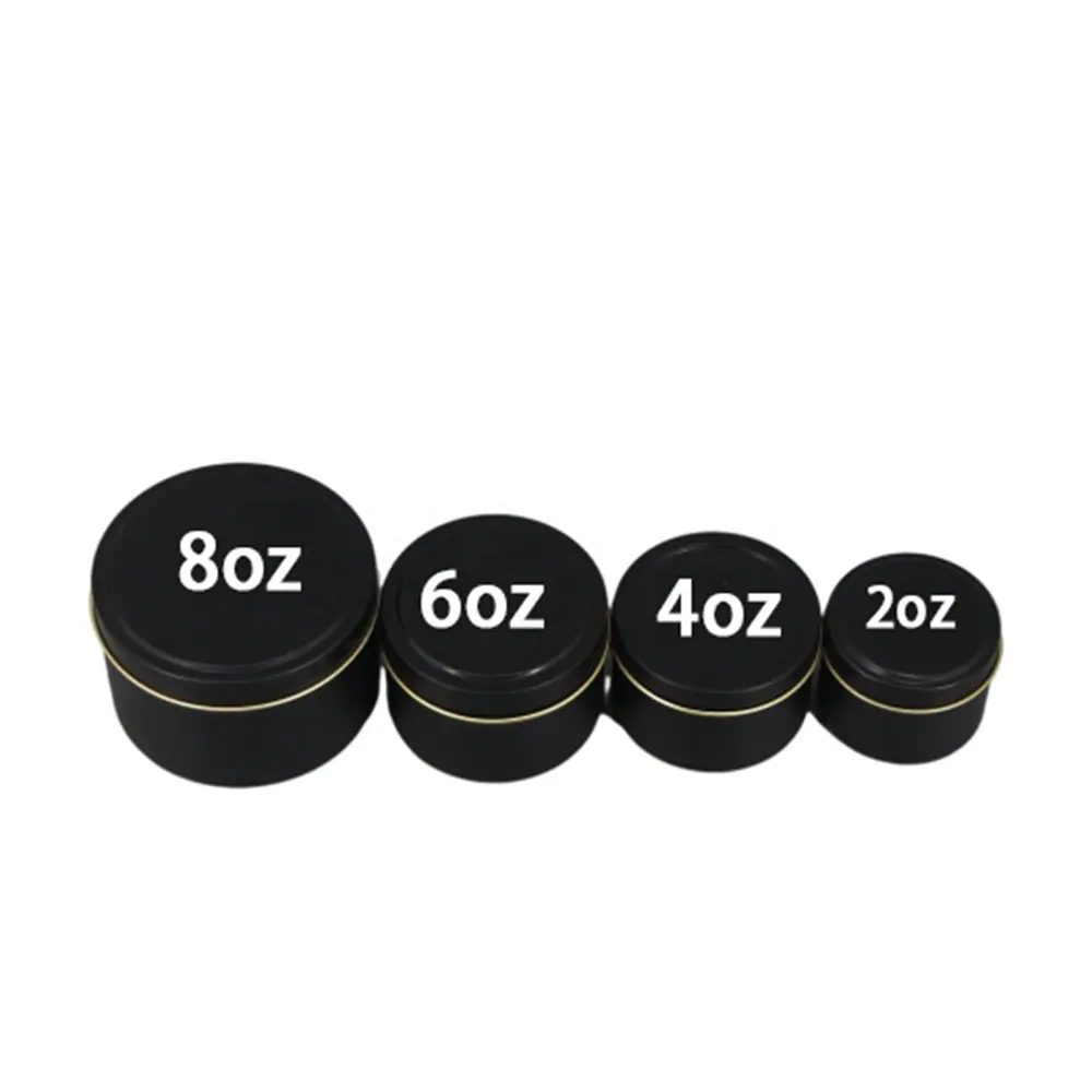 Wholesale 2oz 4oz 6oz 8oz Empty Round Rose Gold Candle Jar Matte Candle Cans White Black Seamless Metal Container Candle Tins