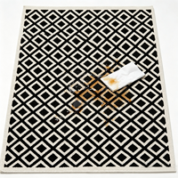 Tapis géométrique moderne en polypropylène jacquard, motif treillis, antibactérien, fin, antidérapant, pour salon, chambre, intérieur