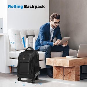 Nueva Mochila Personalizada de RPET con Compartimento para Portátil, Mochila Impermeable con Ruedas para Negocios - Product Image 6
