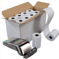 Rollos de papel térmico blanco Térmico 55gsm 3 1/8X230 Rollo de recibos Sin BPA 50mm Impresora de Banco de oficina Hasta papel térmico