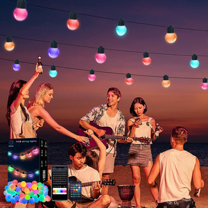 Trong nhà ngoài trời IP65 không thấm nước ứng dụng điều khiển Cổ Tích Vòng hoa màu sắc ánh sáng thay đổi toàn cầu âm nhạc thông minh chuỗi đèn với từ xa - Product Image 3