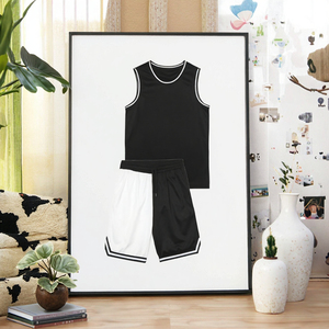 Ensemble short et maillot de basket personnalisé, noir et rouge, sans manches, uniforme sportif pour hommes et garçons, vêtements d'équipe, fabricant en gros - Product Image 3