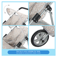 Poupée double personnalisée Dollri Starri Flower Design Poussette jumelle pour poupée jusqu'à 22 ''Poupée jumelée Buggy