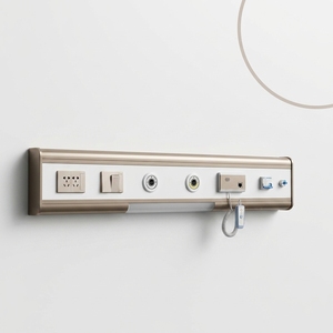 Unité de tête de lit d'hôpital MEDEASE avec sortie d'oxygène, équipement médical manuel pour gaz, lampe de lecture LED, longueur personnalisable, en alliage d'aluminium - Product Image 2