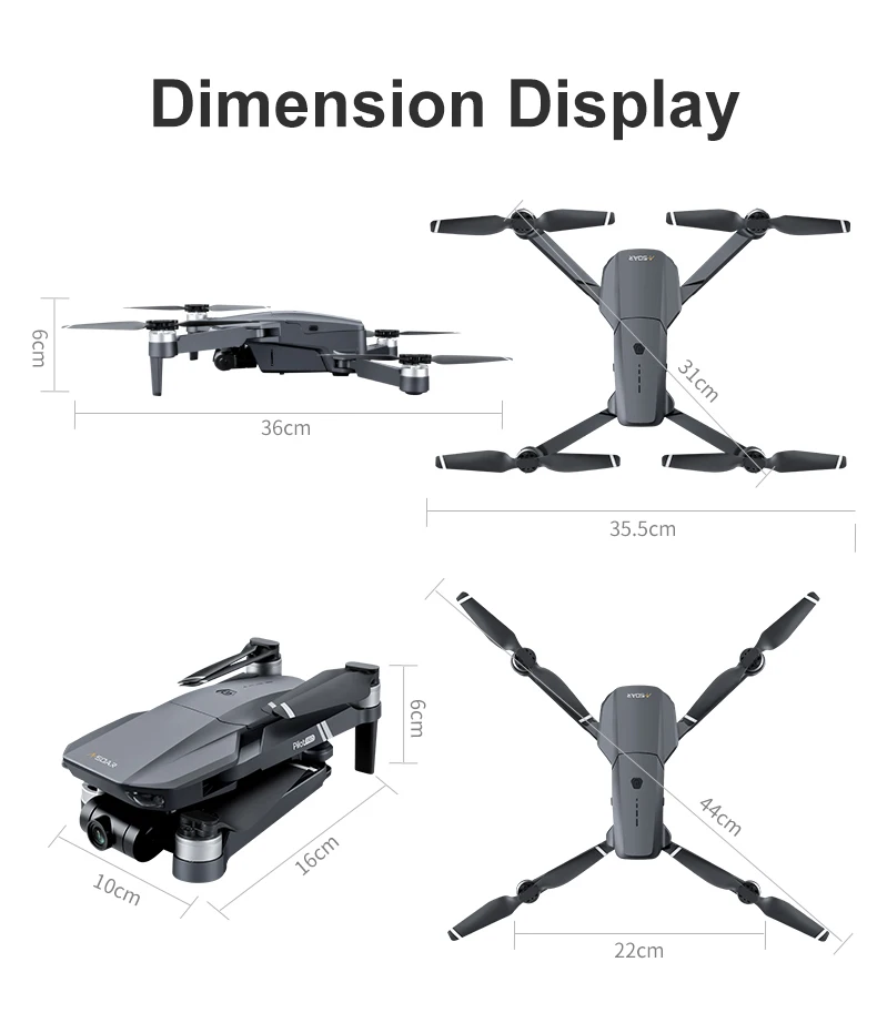 JJRC X19 Drone, Dimension Display 36cm 35,5cm 3 22cm 5 8 '16