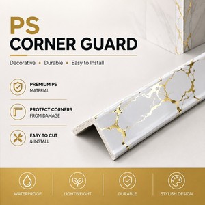 Profilé d'angle polyvalent en <span class=keywords><strong>polystyrène</strong></span> pour protection des bords des murs intérieurs et extérieurs en plaques de plâtre et cloisons sèches - Product Image 1