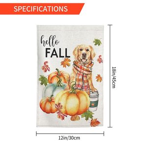 Banderola Vertical de doble cara de 12x18 pulgadas para jardín, Bandera de calabaza Hello otoño para granja de Acción de Gracias, decoración exterior de temporada - Product Image 3