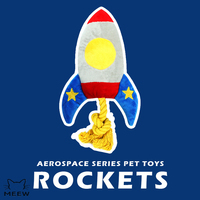 Jouet en peluche pour animaux de compagnie de la série Space, en forme de fusée et d'avion, jouet à mâcher couineur pour chien, jouet interactif pour nettoyer les dents, jouet en corde pour chien