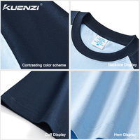 T-shirt à manches courtes Kuenzi 270GSM en coton lourd 100% anti-boulochage avec couleurs contrastées, style Unisply pour femmes