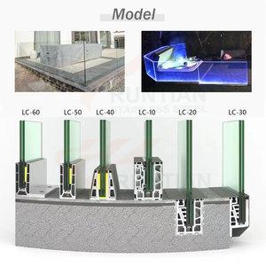 Outdoor <strong>Balcony</strong> Facia Mount <strong>Aluminum</strong> Frameless Balustrade U Channel Glass <strong>Railing</strong> Post - Product Image 4