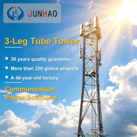 Tour de télécommunication tubulaire à 3 pieds en acier, personnalisée OEM/ODM, pour la couverture des réseaux de signalisation à distance et des données
