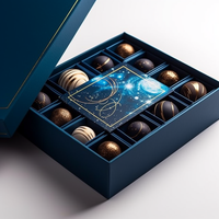 Boîte d'emballage cadeau en papier rigide avec couvercle et base personnalisés pour l'emballage de chocolat avec insert