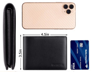 Dompet kulit pria, kualitas tinggi pemblokir RFID kulit gandum penuh
