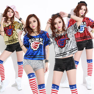 8801 disfraz de club nocturno nueva canción femenina actuación Jazz Dance Sequin Top - Product Image 1