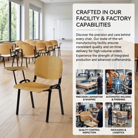 Chaise d'école pliable en contreplaqué écologique de style moderne avec tablette d'écriture durable pour la formation en classe des élèves