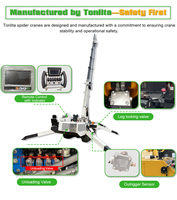 Grue araignée hydraulique télécommandée de 5 tonnes pour travaux de construction et installation de vitrages, grue araignée de 5 tonnes et 17 mètres