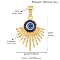 Pendentif Œil Turc en Acier Inoxydable 304, Breloque Porte-Bonheur Geste de la Main, Accessoires de Fabrication de Bijoux Bracelet et Collier R51
