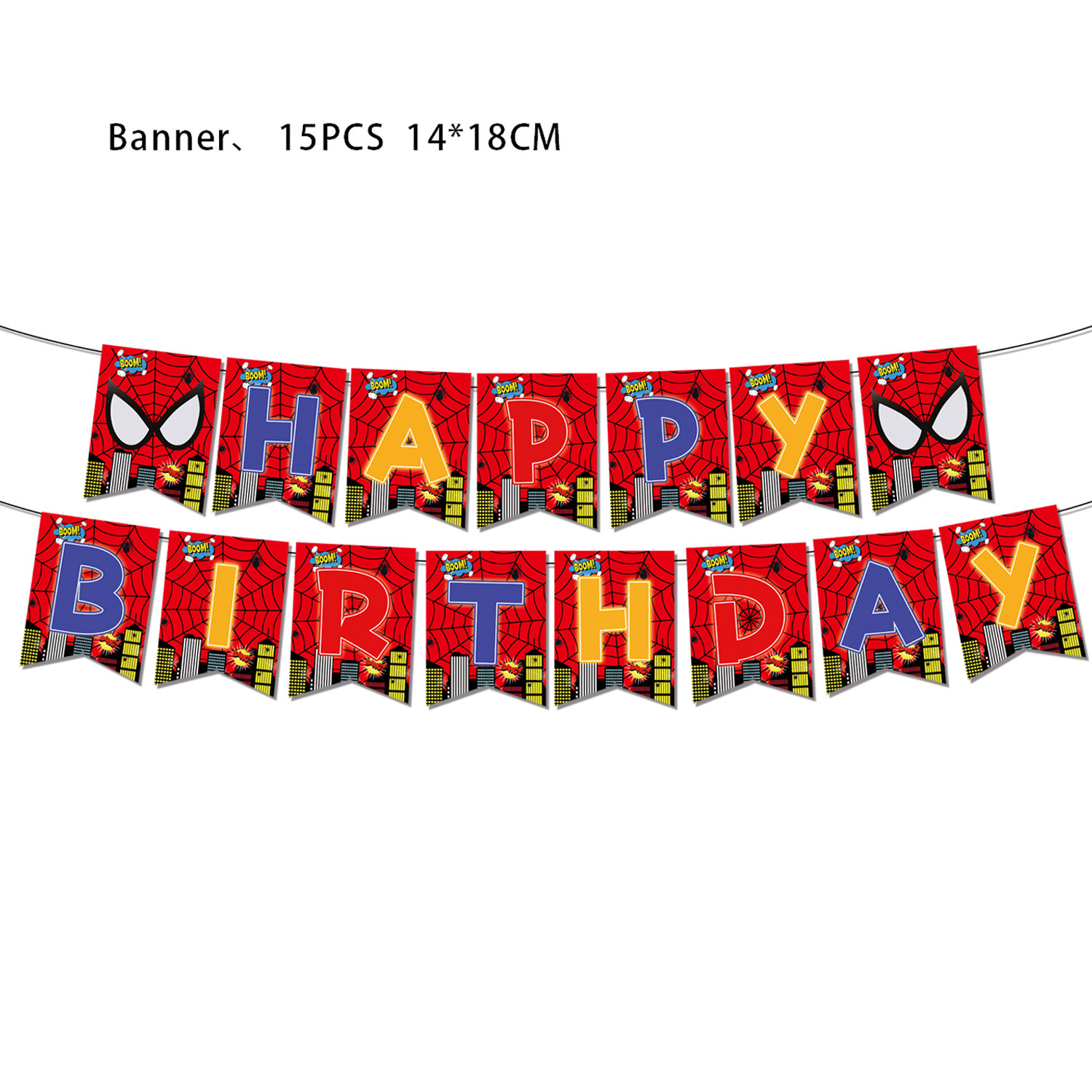 Tire de la bandera 15pcs-glasses Spiderman