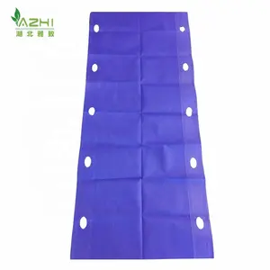 Draps de lit patient jetables bleu/violet de couleur personnalisée civière de couverture de lit de transfert médical en tissu PP pour roulement