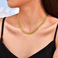 Collier de clavicule plaqué or en acier inoxydable hypoallergénique 3mm 8mm Collier de chaîne de clavicule en maille