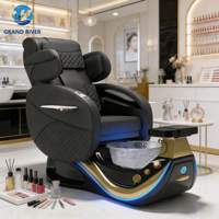 Fauteuil de Pédicure Moderne Luxe avec Massage Électrique et Circulation d'Eau Automatique, Dossier Incliné, Massage Complet pour Salon de Manucure